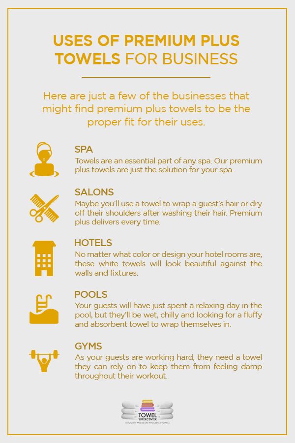 different ways you can use premium plus towels from Towel Supercenter at your business.