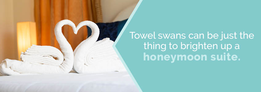 Towel swans are great for the honeymoon suite