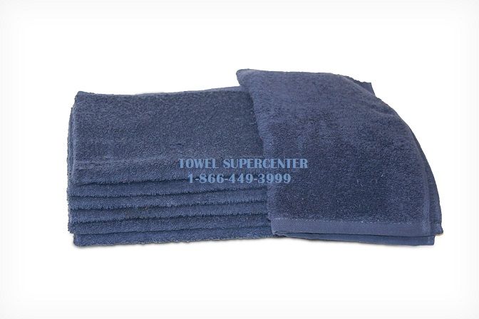 100% Cotton Navy Blue Wholesale Bleach Resistant Hand Towels